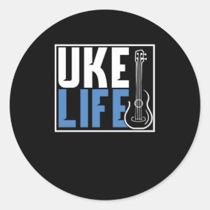 Ukulele Uke Gitarre Gitarrist Acoustic Gift Runder Aufkleber