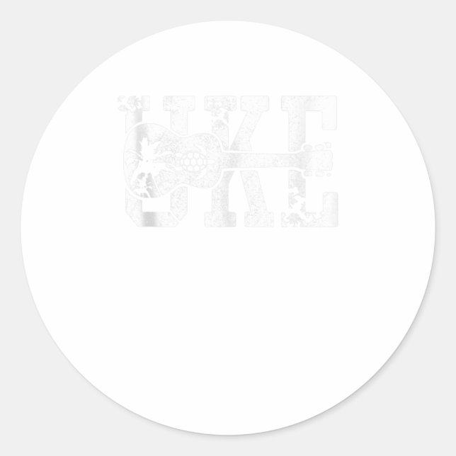 Ukulele UKE Hawaiian Hawaii Ukulele Player Runder Aufkleber (Vorderseite)