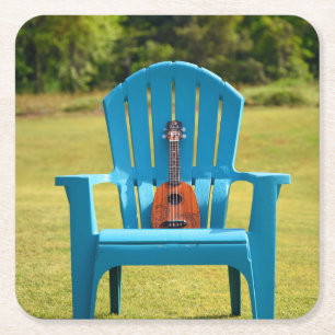 Ukulele und Adirondack-Stuhl - Untersetzer