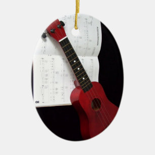 Ukulele und Songbook Keramik Ornament