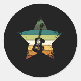 Ukulele Vintag Runder Aufkleber