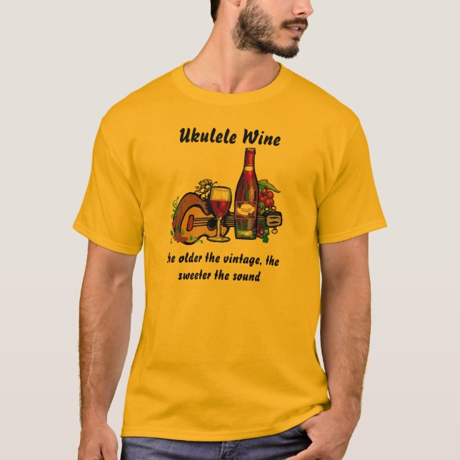 Ukulele-Wein T-Shirt (Vorderseite)