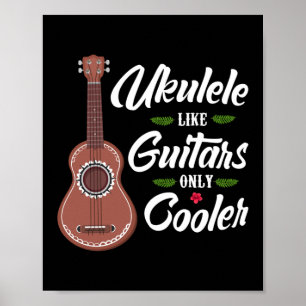 Ukulele wie Gitarre nur Cooler Spieler Hawaii Poster