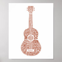 Ukulele Word Cloud Ukulele Player Hawaiian