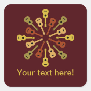 Ukulele Zollaufkleber Quadratischer Aufkleber