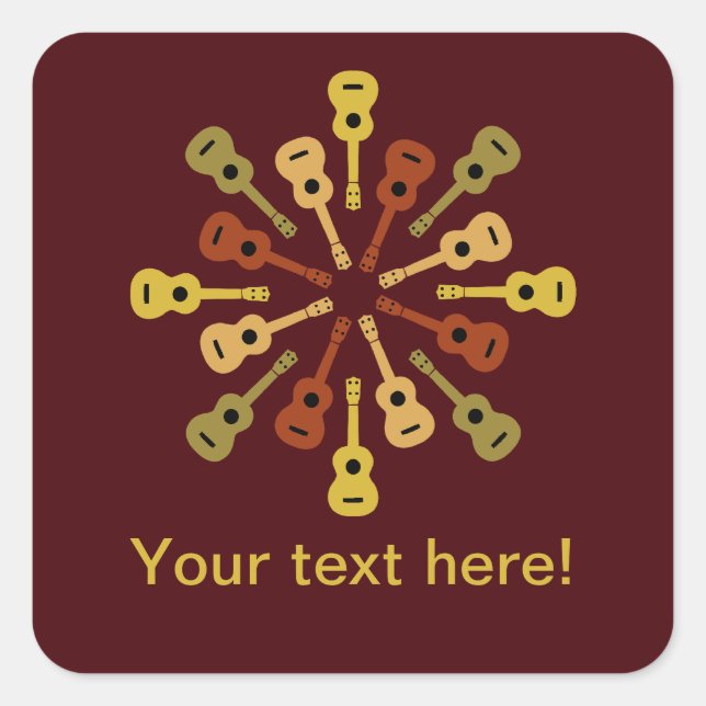 Ukulele Zollaufkleber Quadratischer Aufkleber (Vorderseite)