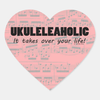 Ukuleleaholic Life Heart Sticker