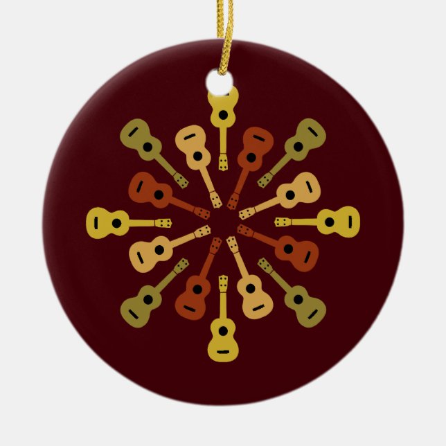 Ukulelegewohnheitsverzierung Keramikornament (Vorne)