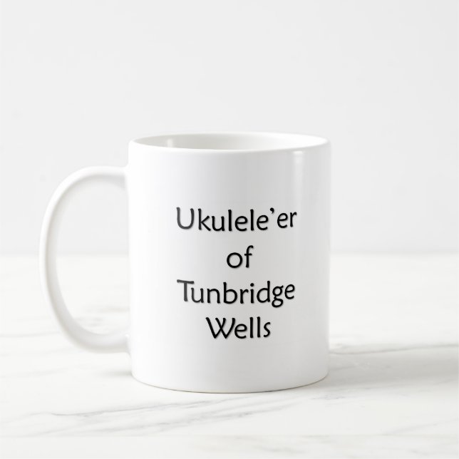 Ukulele'r von Tunbridge Brunnen Kaffeetasse (Links)