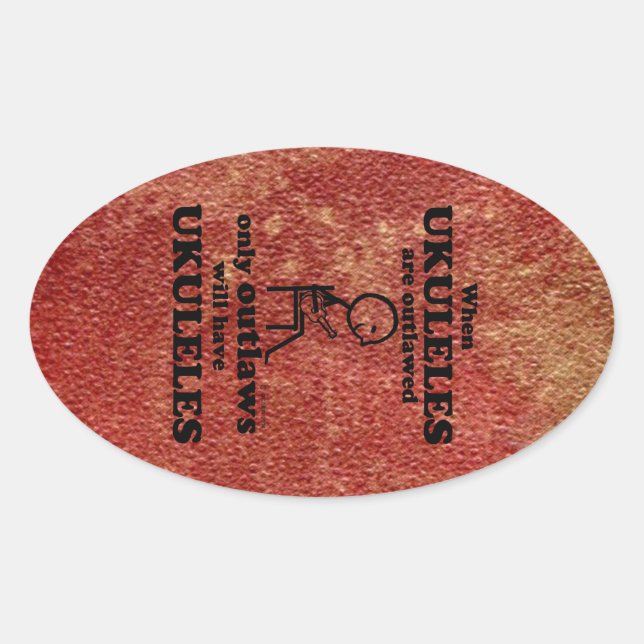 Ukuleles Oval Sticker (Vorderseite)