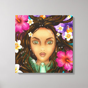Ukuli'i ka Pua 16x16" Stretched Canvas Print Leinwanddruck