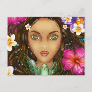 Ukuli'li ka Pua Tropical Hawaiian Kunstwerk Postka Postkarte