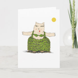 Ula, Exotic Hula Cat Card from Denis Gaston Art Karte