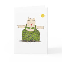 Ula, exotische Hula Katzen-Karte von Kunst Denis