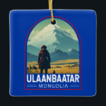 Ulaanbaatar Mongolei - Falconeria Locarno Vintag Keramikornament<br><div class="desc">Ulaanbaatar Retro Vektor Reise Design. Es liegt im Tal des Flusses Tuul,  an der Grenze zum Nationalpark Bogd Khan Uul.</div>