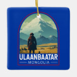 Ulaanbaatar Mongolei - Falconeria Locarno Vintag Keramikornament<br><div class="desc">Ulaanbaatar Retro Vektor Reise Design. Es liegt im Tal des Flusses Tuul,  an der Grenze zum Nationalpark Bogd Khan Uul.</div>