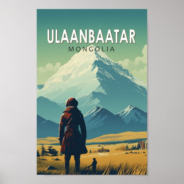 Ulaanbaatar Mongolei - Falconeria Locarno Vintag Poster (Vorne)