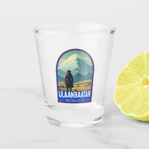 Ulaanbaatar Mongolei Reise Kunst Vintage Schnapsglas