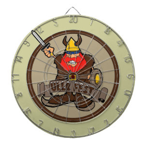 Ullr Fest Happy Ski viking Dartboard Dartscheibe