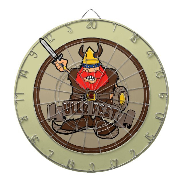 Ullr Fest Happy Ski viking Dartboard Dartscheibe (vorne)
