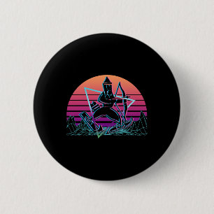 Ullr Gott der Bogenjagd und des Skifahrens Vaporwa Button