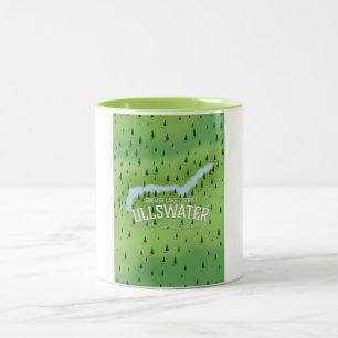 Ullswater Lake District Reiseplakat. Zweifarbige Tasse