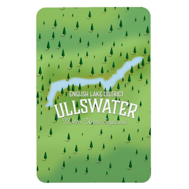 Ullswater Lake District Reiseplan Poster. Magnet (Vertikal)