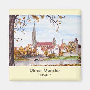 Ulm Minster Germany Painting by Farida Greenfield Magnet
