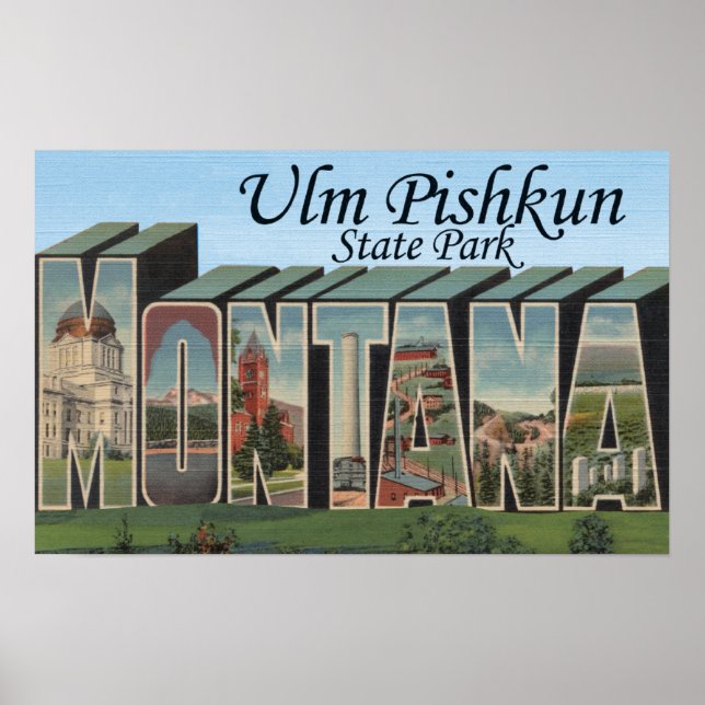 Ulm Pishkun Staat Park, Montana Poster (Vorne)