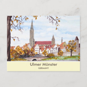 Ulmer Kathedrale in Deutschland Malerplatz Postkarte