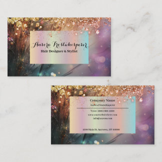 Ulrica Dark Rose Glitzer Halo Business Card Visitenkarte