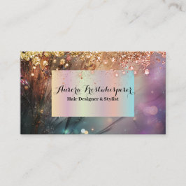 Ulrica Dark Rose Glitzer Halo Business Card Visitenkarte