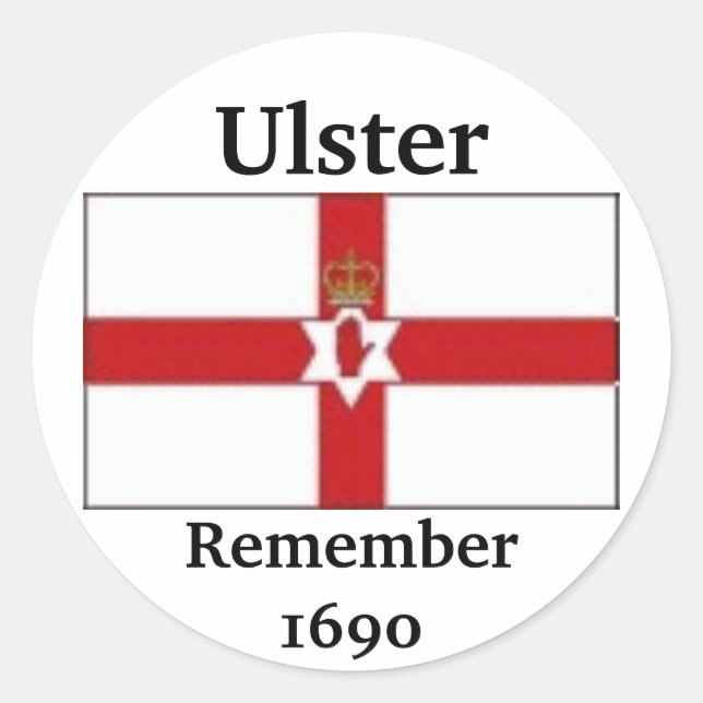 Ulster Flag, Ulster, Remember1690 Runder Aufkleber (Vorderseite)