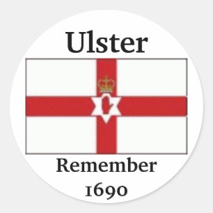 Ulster Flag, Ulster, Remember1690 Runder Aufkleber