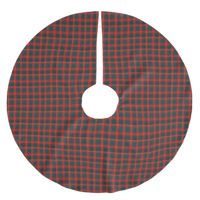 Ulster Red Tartan Kariert Polyester Weihnachtsbaumdecke (Vorderseite)