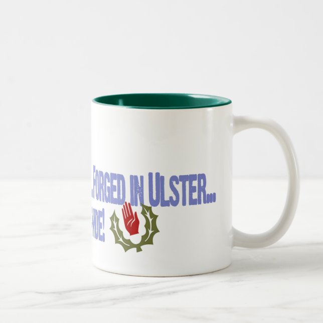 Ulster-Schotten: Gewonnen in Schottland… Zweifarbige Tasse (Rechts)