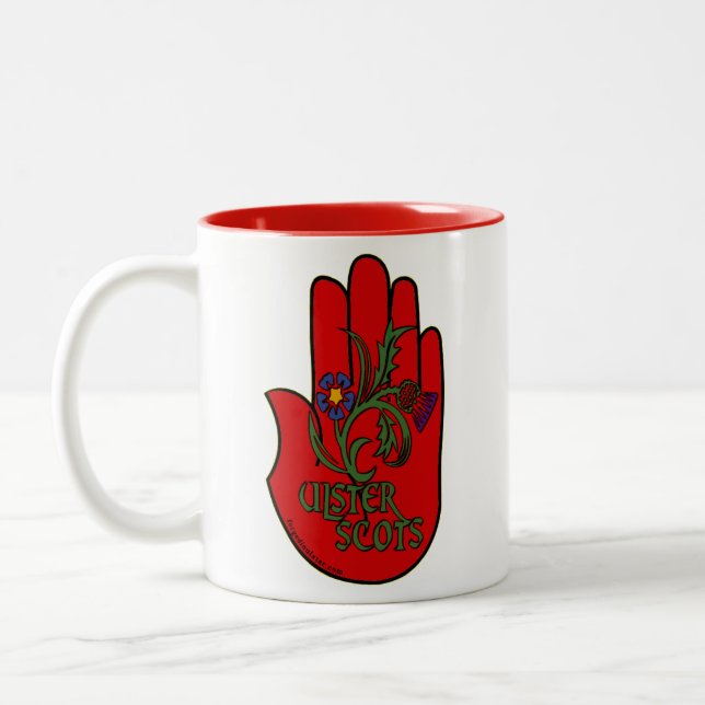 Ulster-Schotten rote HandTasse Zweifarbige Tasse (Links)