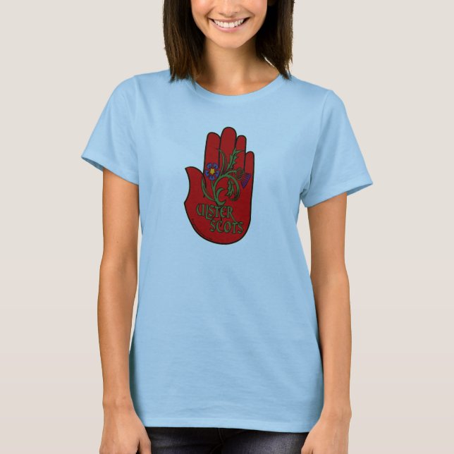 Ulster-Schotten (Schotte-Irische) rote Hand T-Shirt (Vorderseite)