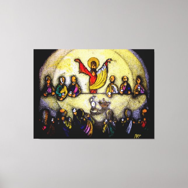 ÚLTIMA CENA LAST SUPPER Mix, tinta y acrilicos Leinwanddruck (Vorderseite)