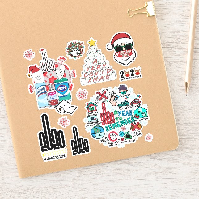 Ultimate 2020 Quarantine Weihnachtsaufkleber 12 Pa Aufkleber (Notizbuch)