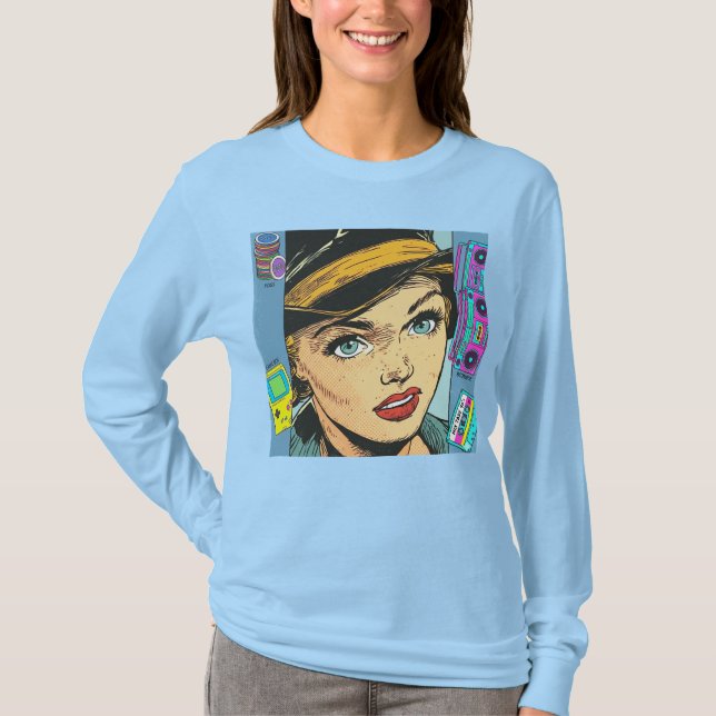 Ultimate 90s Nostalgia Pop Art Collage T-Shirt (Vorderseite)