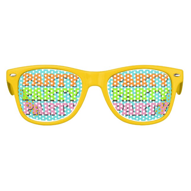 Ultimate Achtzigs "PARTY" Sonnenbrille (Vorderseite)
