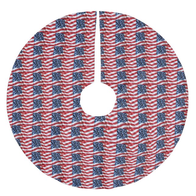 ULTIMATE "AMERIKANISCHE FLAGGE" TREE SKIRT POLYESTER WEIHNACHTSBAUMDECKE (Vorderseite)