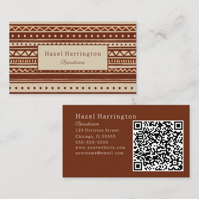 Ultimate Boho Business Card QR Code auf der Rückse Visitenkarte (Vorne/Hinten)
