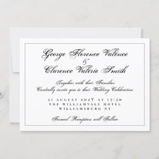 Ultimate Calligraphy Elegance QR Code Wedding Einladung