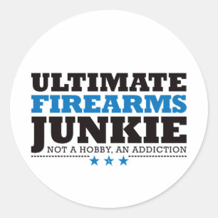 Ultimate Firearms Junkie - Blue Runder Aufkleber