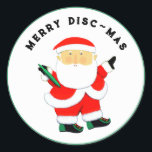 Ultimate Frisbee Christmas Classic Round Sticker<br><div class="desc">Ultimative frisbee Geschenksticker mit Weihnachtsgeschenk und ultimativem Frisbee Design und lustiger Linie.</div>