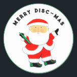 Ultimate Frisbee Christmas Classic Round Sticker<br><div class="desc">Ultimative frisbee Geschenksticker mit Weihnachtsgeschenk und ultimativem Frisbee Design und lustiger Linie.</div>