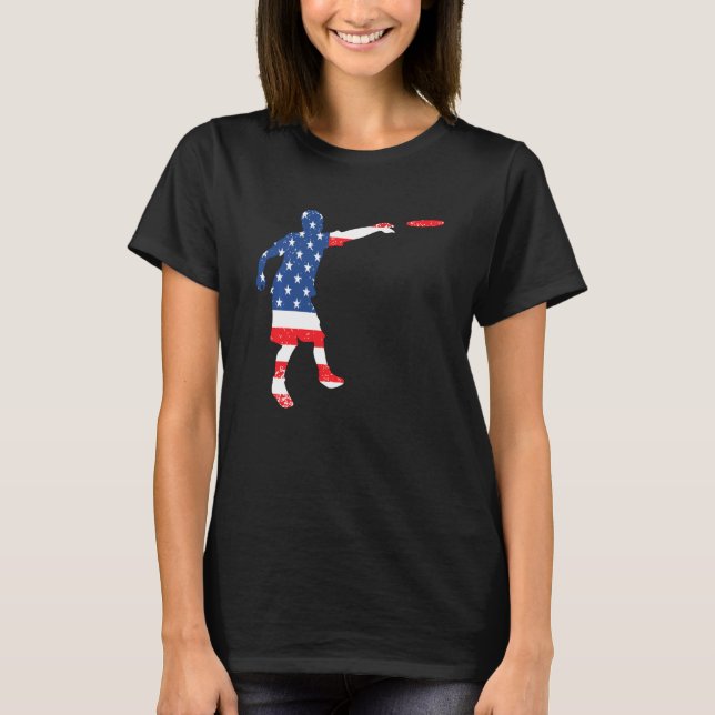 Ultimate Frisbee Disc Golf Player USA T-Shirt (Vorderseite)