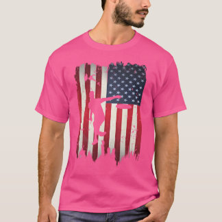 Ultimate Frisbee Disc Golf US American Flag 4th O T-Shirt